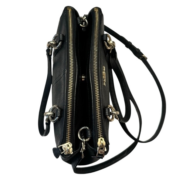 Coach Mini Christie Carryall Bag Black Crossgrain Leather Handbag Crossbody - Picture 3 of 16